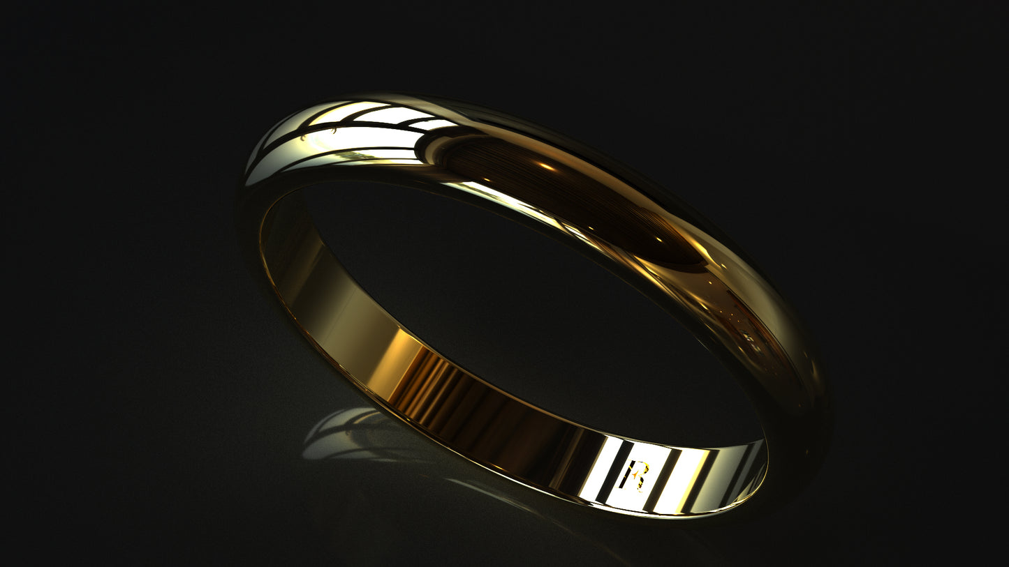Wedding ring 3.00 mm, 14 Karat Gold
