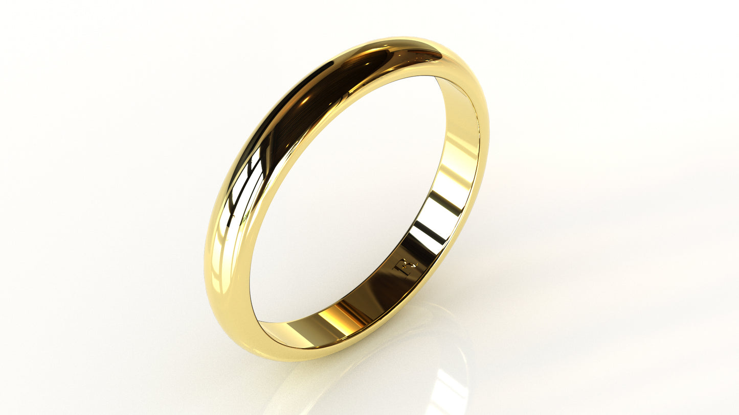 Wedding ring 3.00 mm, 14 Karat Gold