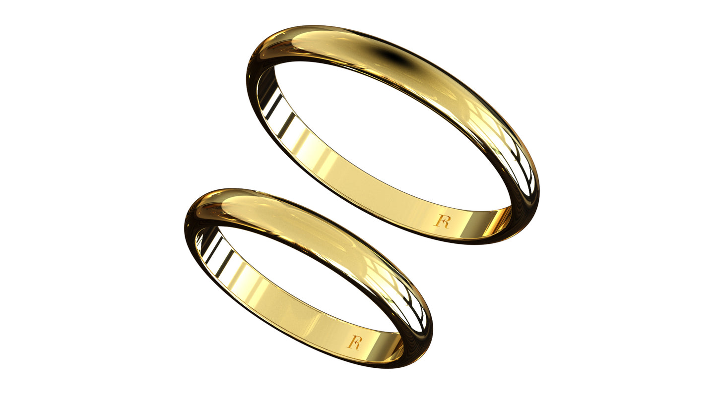 Wedding ring 3.00 mm, 14 Karat Gold