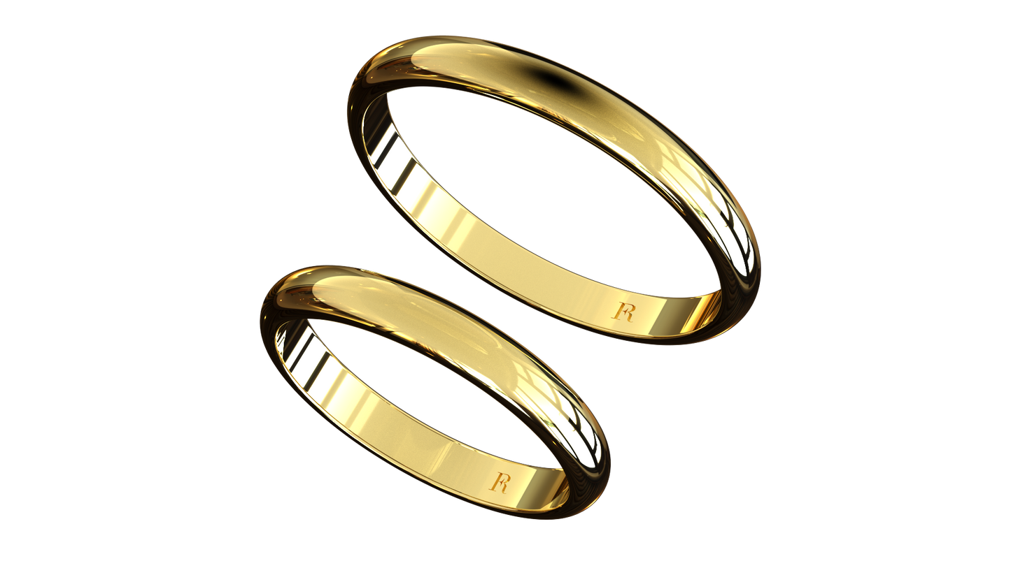 Wedding ring 3.00 mm, 14 Karat Gold