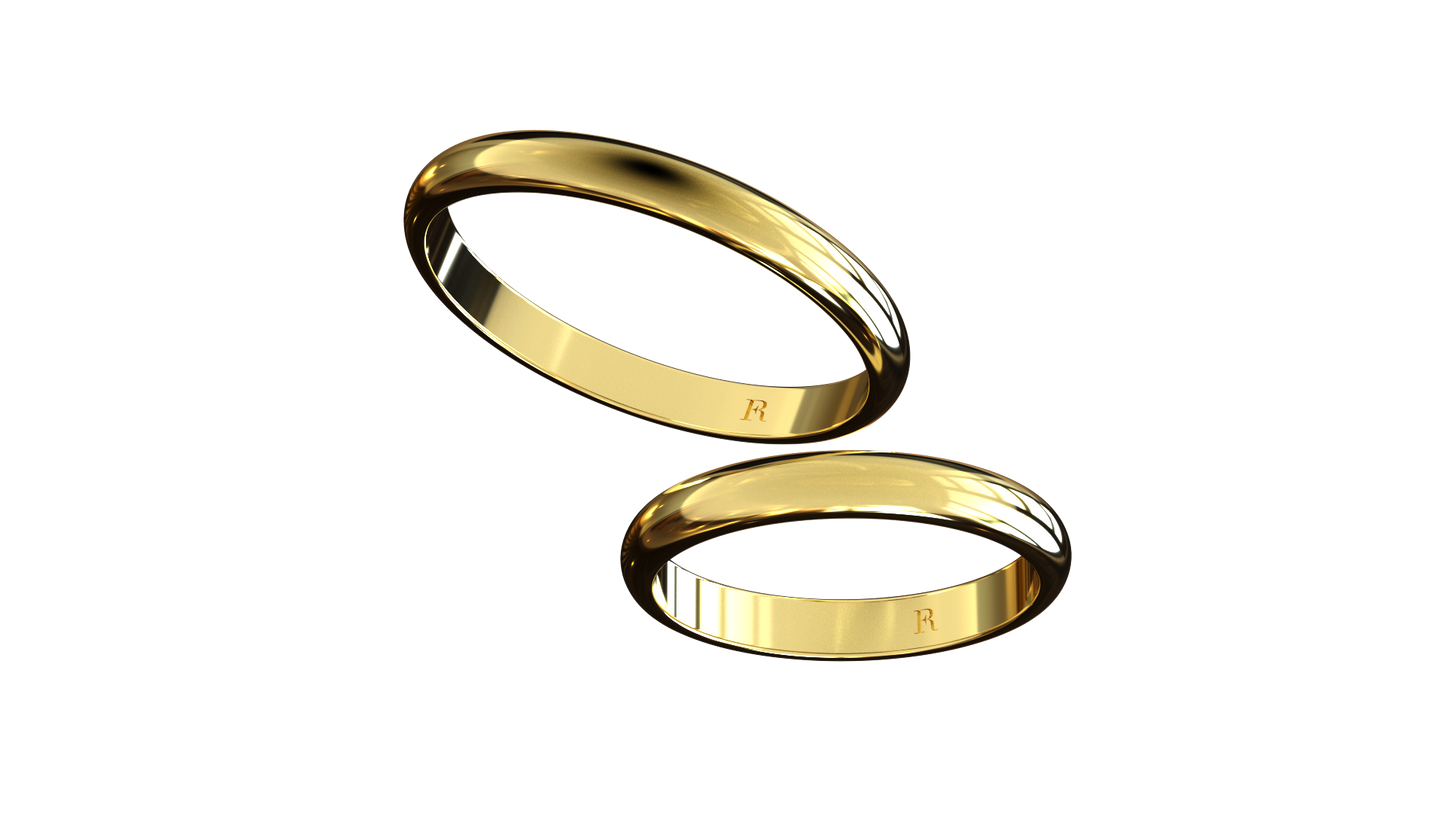 Wedding ring 3.00 mm, 14 Karat Gold