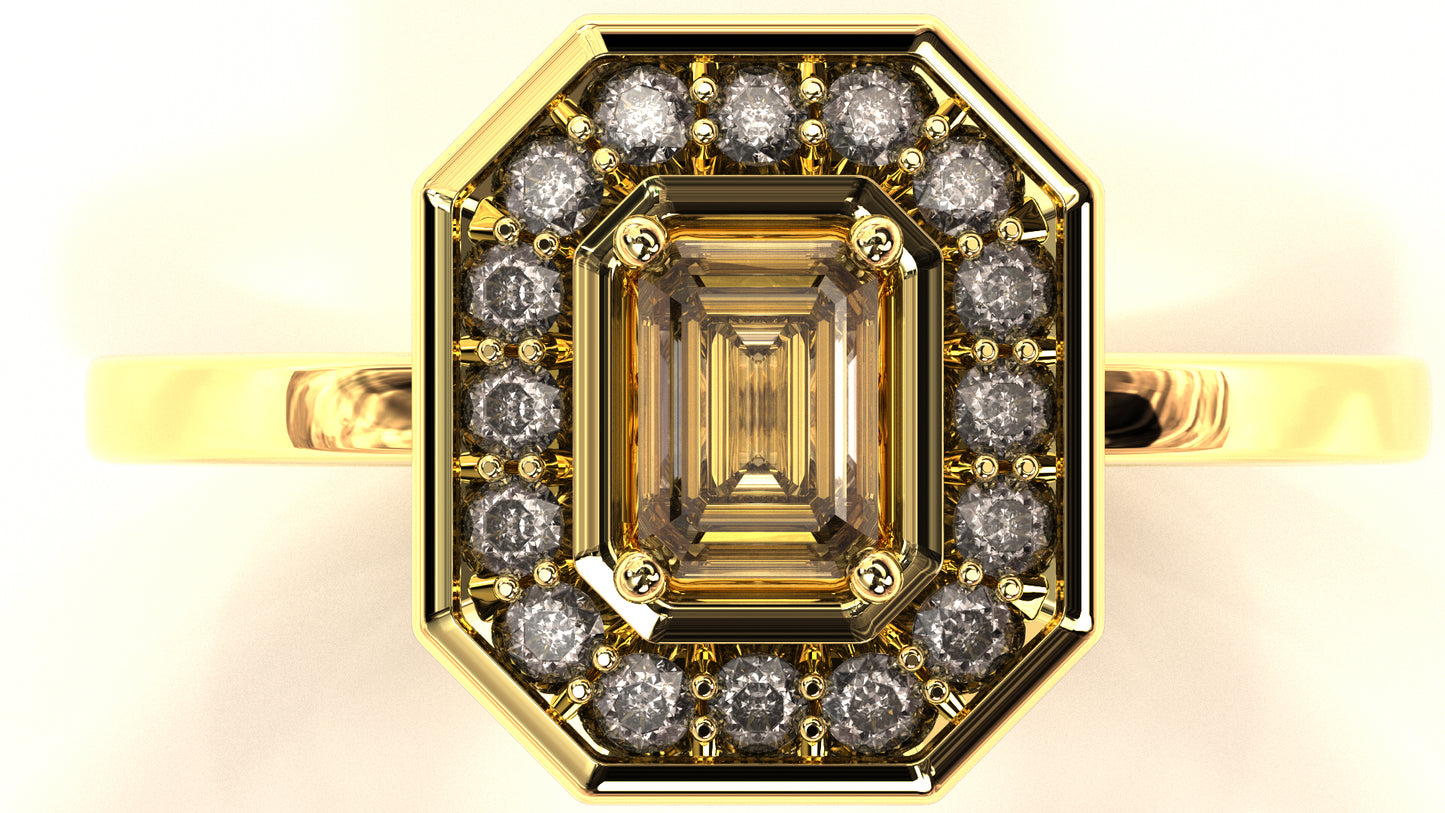 18 Karat Gold 0.46 ct Natural Diamond Emerald cut