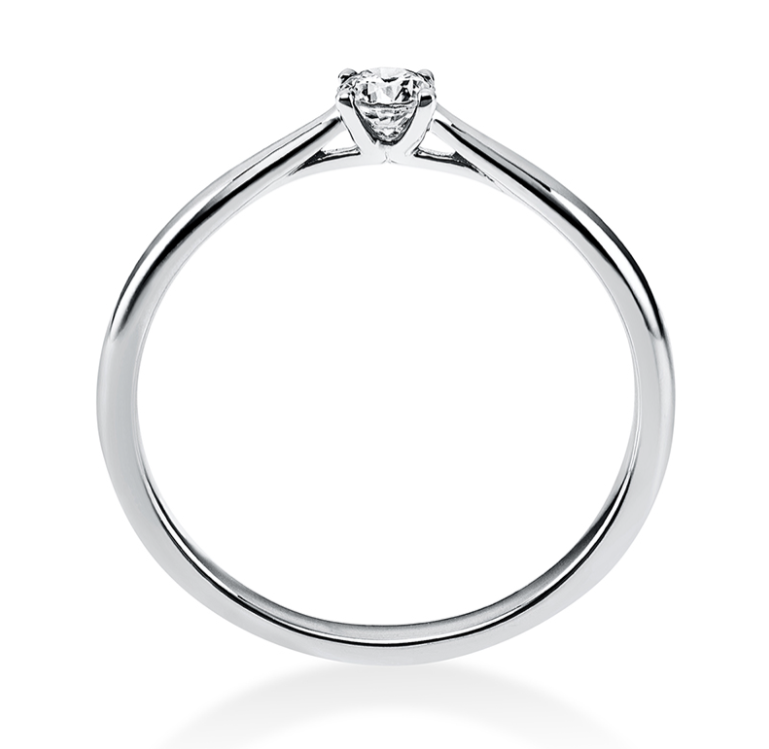 18 Karat Solitaire 4 prongs, 0.15 ct, Natural Diamond