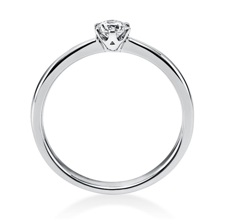 18 Karat Solitaire 6 prongs, 0.20 ct, Natural Diamond