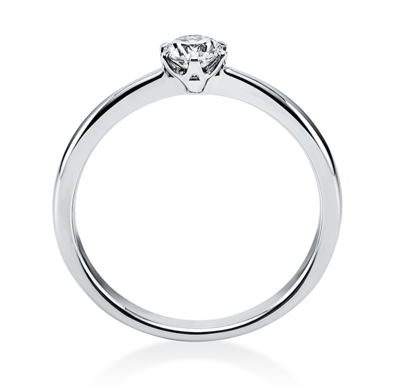 18 Karat Solitaire 6 prongs, 0.25 ct, Natural Diamond