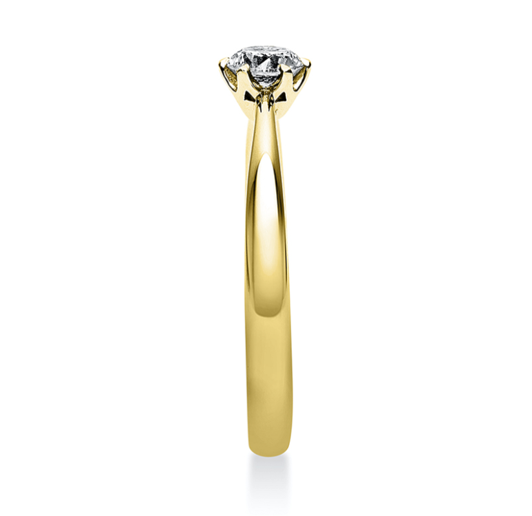 18 Karat Solitaire 6 prongs, 0.25 ct, Natural Diamond