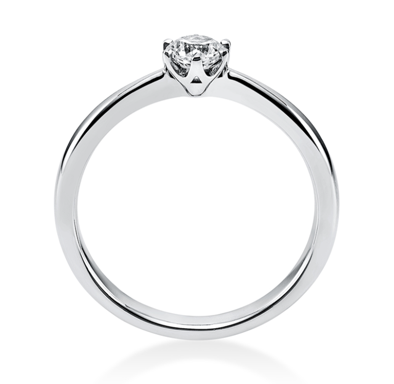 18 Karat Solitaire 6 prongs, 0.30 ct, Natural Diamond