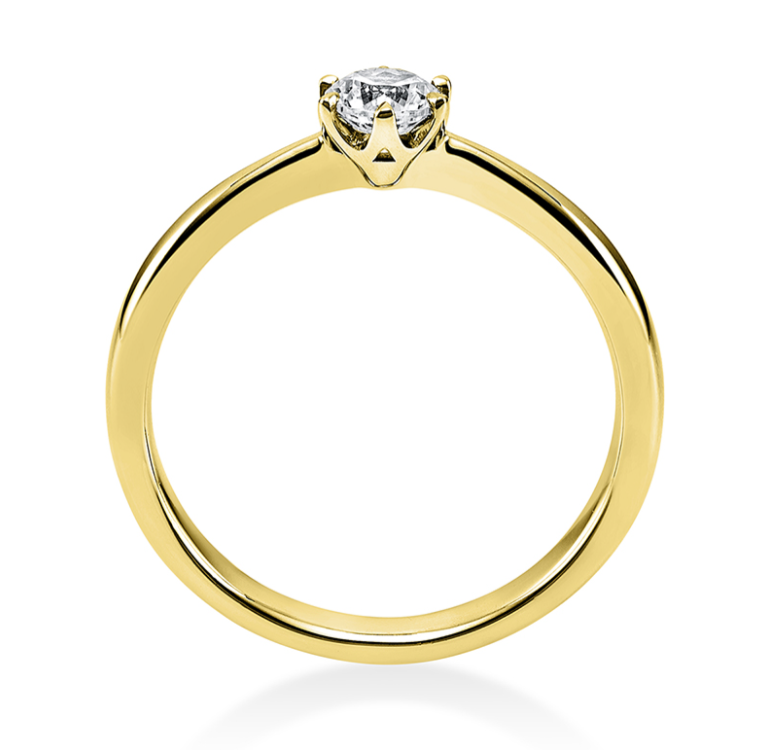 18 Karat Solitaire 6 prongs, 0.30 ct, Natural Diamond